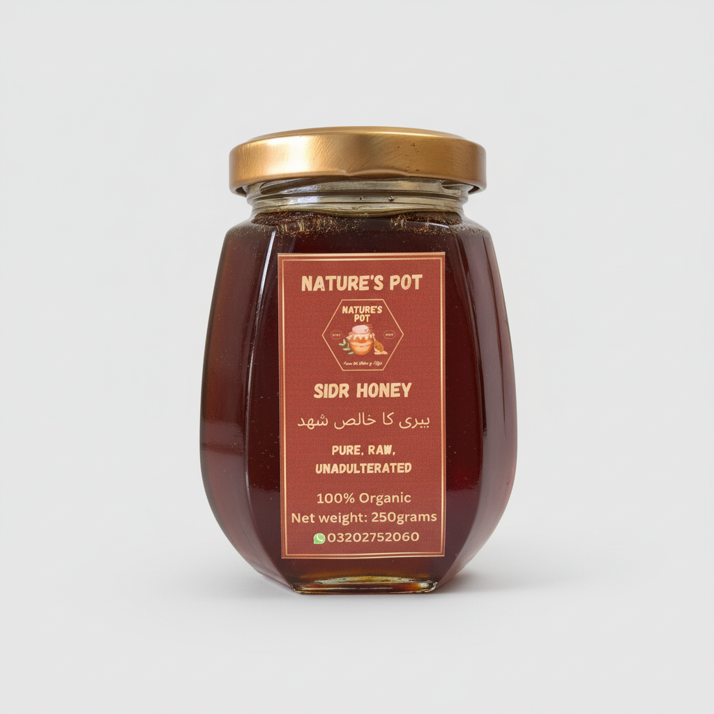 100% Pure Organic Raw Sidr Honey, 250g
