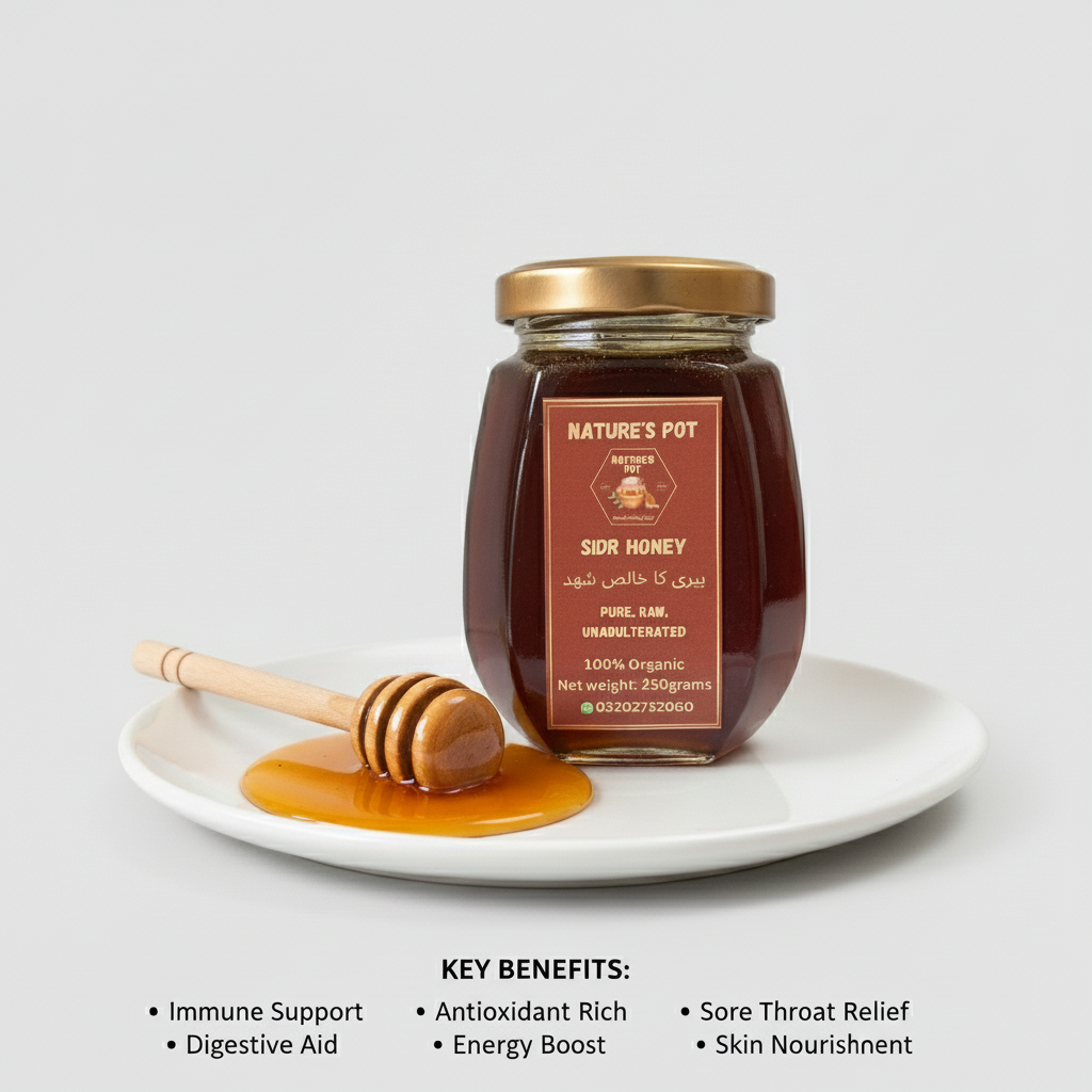 100% Pure Organic Raw Sidr Honey, 250g